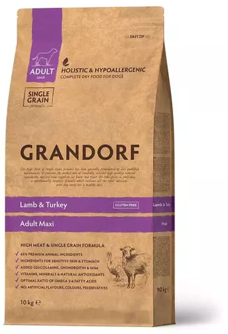 Grandorf Lamb&Turkey Adult Maxi  сухой корм для собак крупных пород, ягненок с индейкой - 10 кг