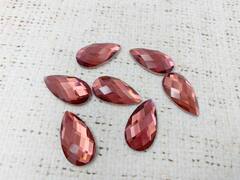 Стразы стекло клеевые, р. 2х1 см, красно-лиловый