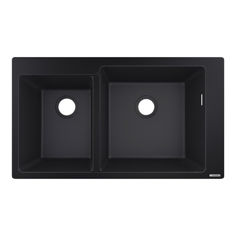 Hansgrohe S51 43317170 Мойка для кухни двойная встраиваемая сверху 88*41 см (черный графит)