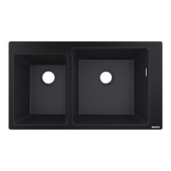 Hansgrohe S51 43317170 Мойка для кухни двойная встраиваемая сверху 88*41 см (черный графит) фото