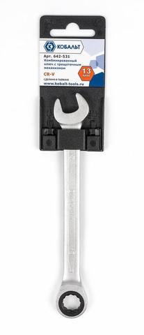 ОптСнабТорг | Ключ комбинированный трещоточный КОБАЛЬТ 13 мм Cr-V (642-531)
