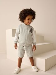 Бомбер и шорты в комплекте для мальчика Next E99-879, Светло-серый
