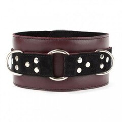 Ошейник из натуральной кожи бордо