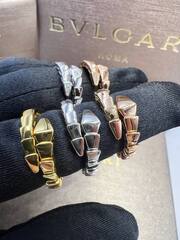 Кольцо ЗМЕЯ-SERPENTI без камней lux качество VGOLD цвет белое золото