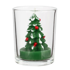 Свеча новогодняя в стеклянном стакане 5x6 см