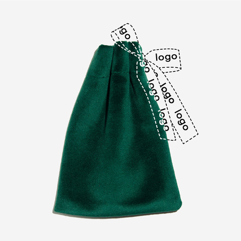 Мешочек из велюра, брендирование на ленте