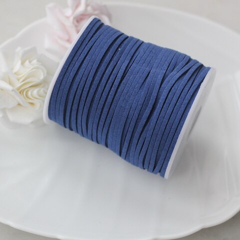 Шнур замшевый (искусственный), синий, 2,3*1 мм, 1 метр, ШН005