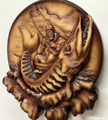 Силиконовый молд Рыбак (медальон) № 0462