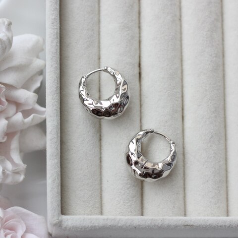 Швензы фактурные 19*7 мм с французским замком, родий, Ш110