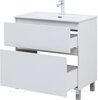 Aquanet 345382 Тумба с раковиной Вега 80 (Flat) напольная 2 ящ. цв. белый глянец (345382)