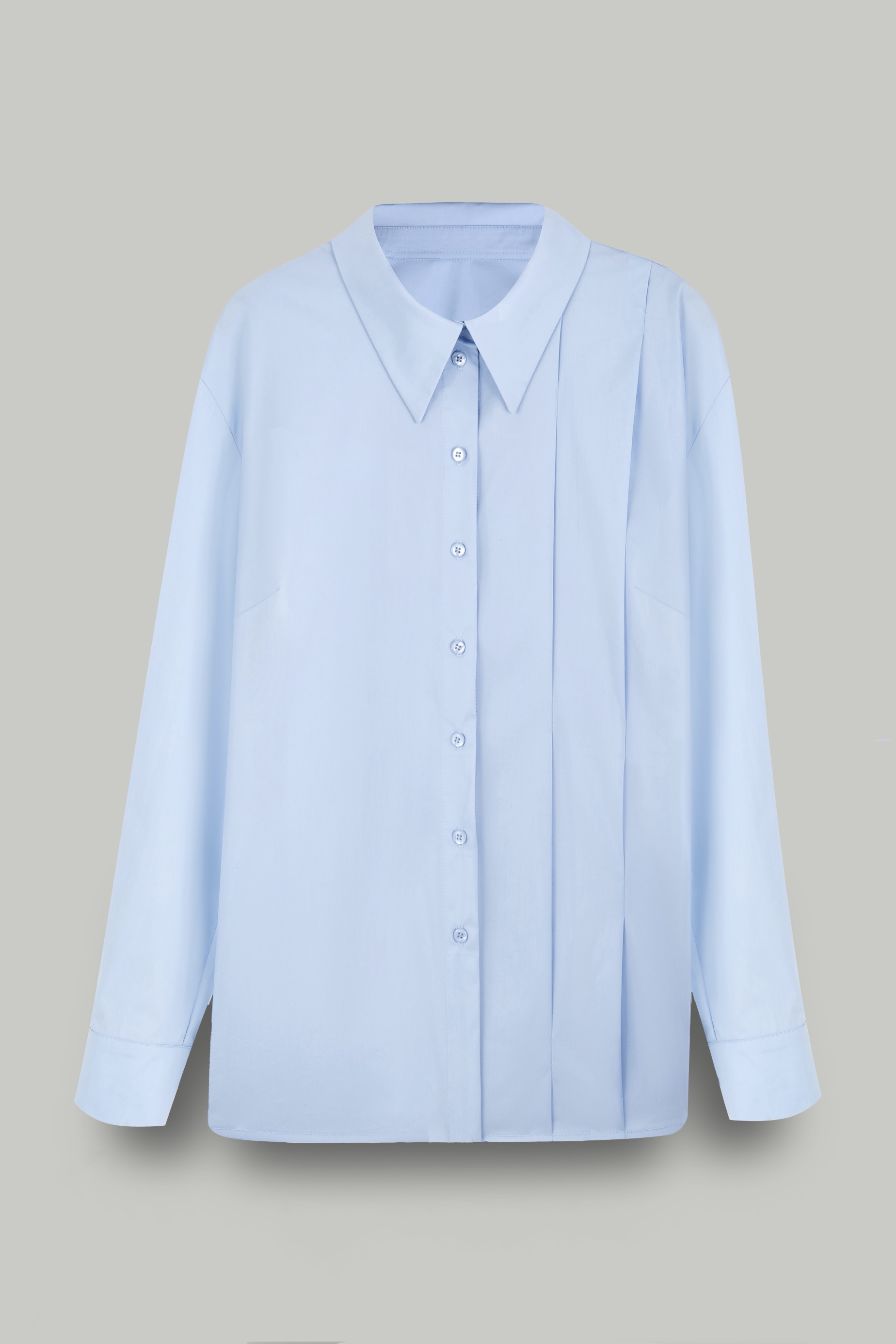 Рубашка со складками, голубая