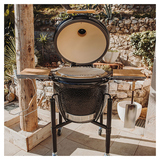 Гриль керамический Monolith Grill ONE.66 (LeChef), черный на колесиках и с боковыми столиками