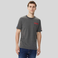 Футболка Alpha Industries Nasa Worm Logo Tee Dark Charcoal Heather (Серая)