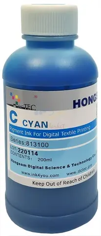 Текстильные чернила DCTEC Y718 cyan (голубые) 200 мл (813100-C-200)