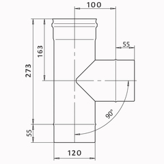 Тройник-К 90° d120мм (430/0,8мм) Ferrum в интернет-магазине ЯрТехника