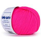 Пряжа Lana Gatto Supersoft A3088 яркий розовый неон