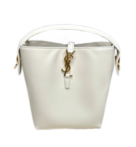 Сумка Saint Laurent Le 37 Small из блестящей кожи белый