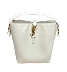 Сумка Saint Laurent Le 37 Small из блестящей кожи белый