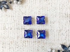 Стразы пришивные стекло в оправе, ш. 1 см, электрик