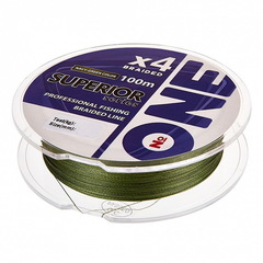 Плетеный шнур  №ONE SUPERIOR Х4-100 (navy-green) d 0.10 продажа от 4 шт.