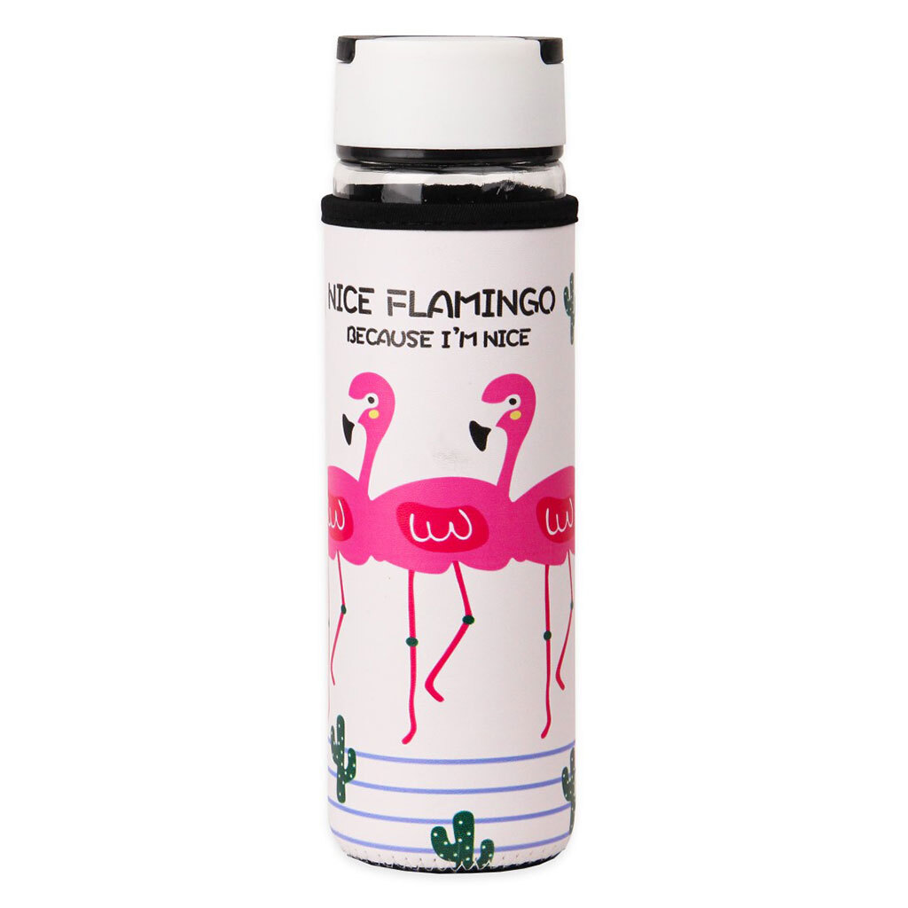 Бутылка для воды пластиковая «Фламинго», 450 мл, цвет МИКС