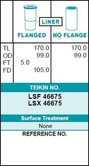 Гильза блока цилиндров TEIKIN LSX46675 (4шт/упак) не хонингованная