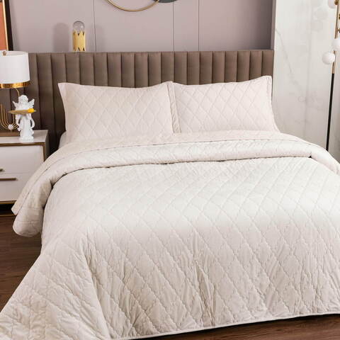 Покрывало 160х220 и наволочка 50x70 Sofi De MarkO Деметра кремовое