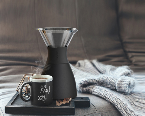 Кофеварка портативная Asobu Pour Over (1 литр), черная