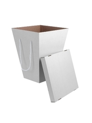 Пакет для цветов Призма с ручками черный 35см