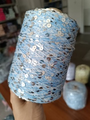 Бело-голубой, пайетки серебряные глянцевые , арт. AW009 КОРОЛЕВСКИЕ ПАЙЕТКИ (КОПИЯ LUSTROSA)