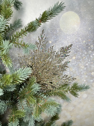 Веточка коралла 53см ChristmasDeLuxe premium collection платиновая