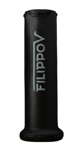 Напольный боксерский мешок FILIPPOV КОЖА, 180см/45см/95кг, черный