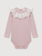 Боди c воротником, Пудровый