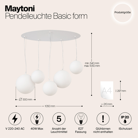 Подвесной светильник Maytoni Basic form MOD321PL-05W1