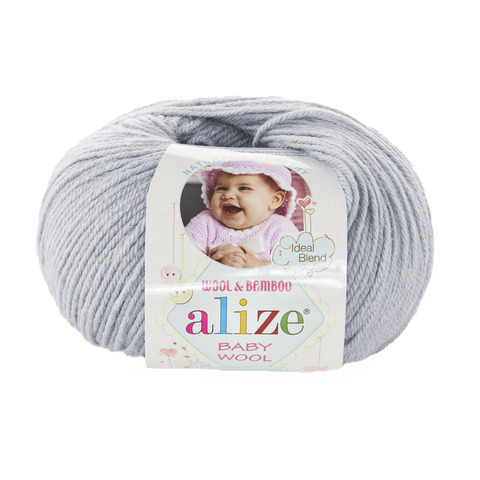 Пряжа Alize Baby Wool 52 светло-серый