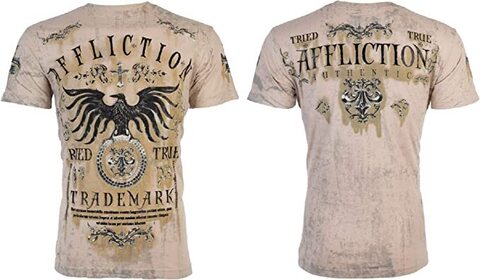 Affliction | Футболка мужская TRIED TRUE Beige A9624 спина и перед