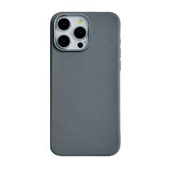 Чехол пластиковый для iPhone 16 Pro Max Светло-серый, имитация кожи