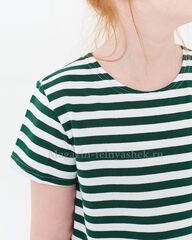 Купить зеленую футболку - Магазин тельняшек.ру 8-800-700-93-18Футболка-тельняшка детская (зеленая полоса) в Магазине тельняшек