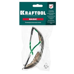 KRAFTOOL BASIC, открытого типа, коричневые, стекло-моноблок с покрытием устойчивым к истиранию и запотеванию, защитные очки (110319)