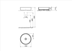 Раковина на столешницу  Ø 45 Creavit LP145 Каппучино матовый