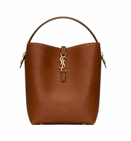 Сумка Saint Laurent Le 37 из блестящей кожи коричневый