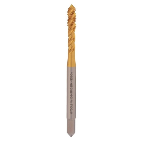 Метчик №10 -24-UNC (Машинный, винт.) DIN371 HSSE-TiN C/2-3P R45 70мм a=4,9 H-Tools 74710ETHT