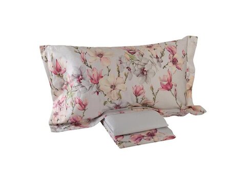 Постельное белье семейное Mirabello Elegant Flowers 09N grigio серое