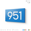 Номер на дверь 951, табличка на дверь для офиса, квартиры, кабинета, аудитории, склада, голубая 120х70 мм, Айдентика Технолоджи