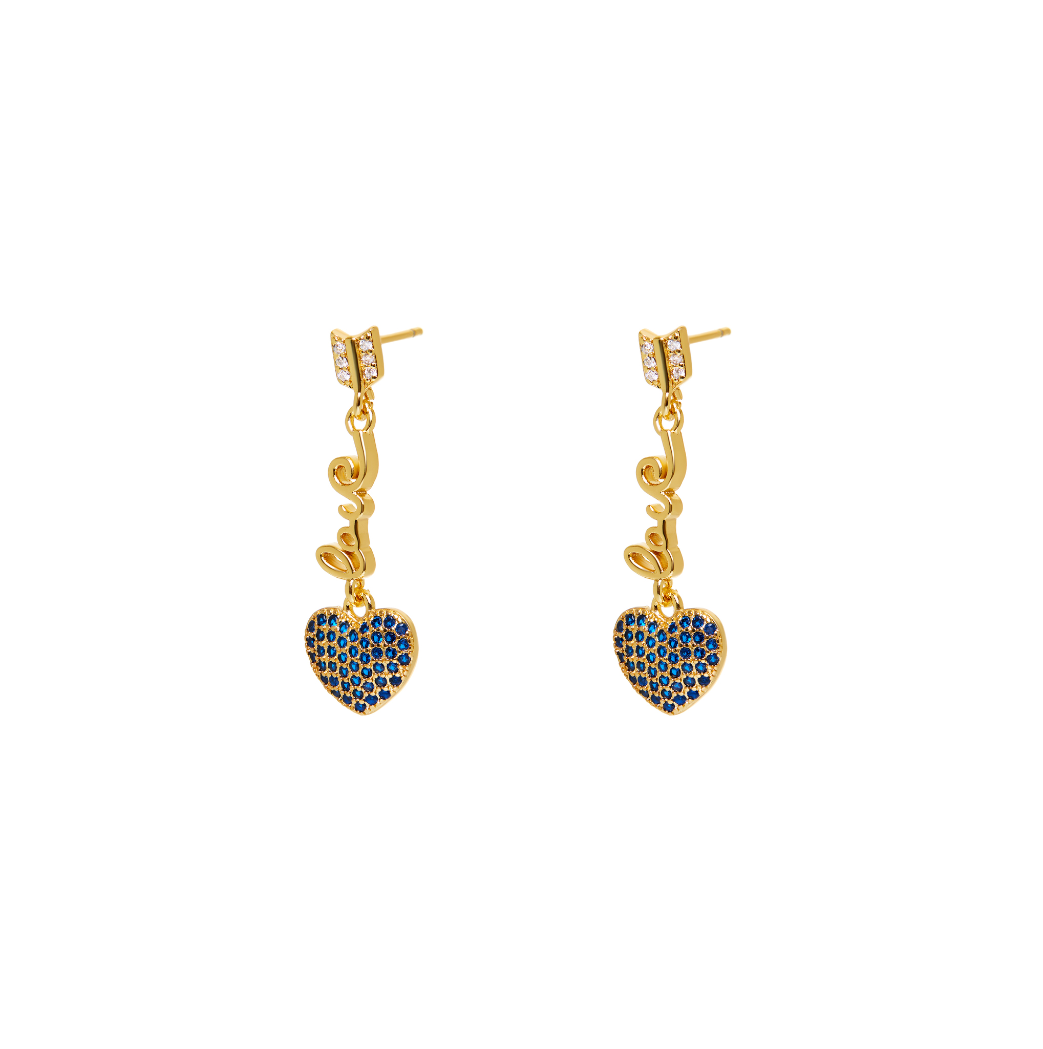 DÉJÀ VU Серьги Lovable Heart Earrings – Blue déjà vu кольцо blue enamel heart ring