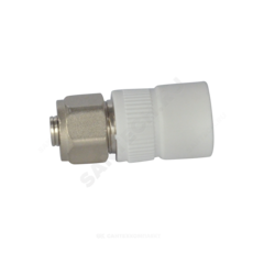 Муфта трубная PP-R комбинированная белая Дн 20х16 для соединения PPR-PEX труб VALFEX 11142020