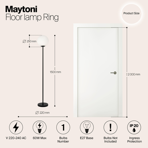 Напольный светильник Maytoni Ring MOD013FL-01B