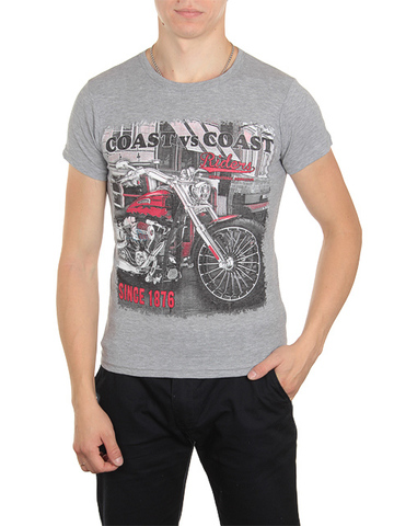 18666-6 футболка мужская, серый меланж