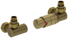 Автоматический терморегулятор 3D Сунержа правый (G 1/2" НР х G 3/4" НГ) (Состаренная бронза)