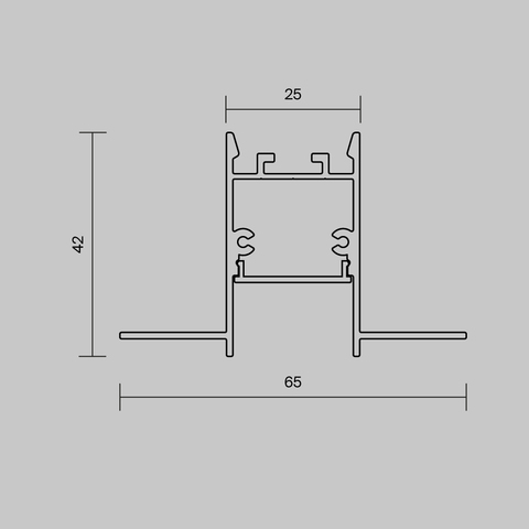 Алюминиевый профиль Maytoni встраиваемый скрытого монтажа 65x42 (Серебро, 2 м), ALM-6542-S-2M 636012